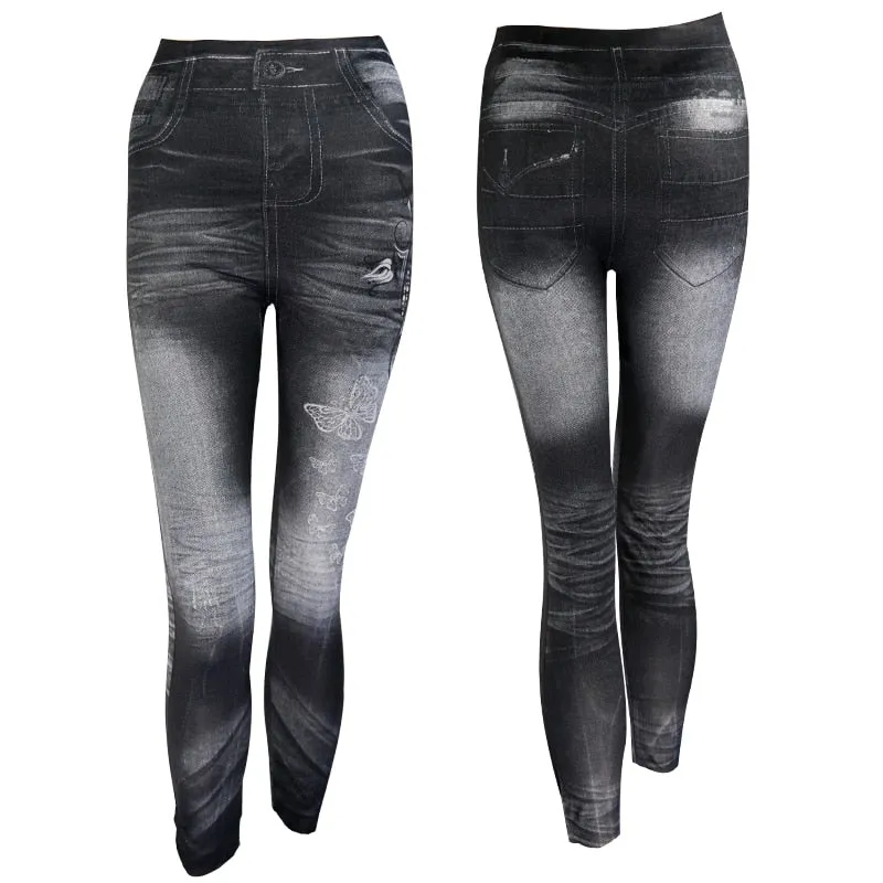 Fashion Classic Stretchy Slim Leggings Sexy imitation Jean Skinny Jeggings Skinny Pants Plus Size