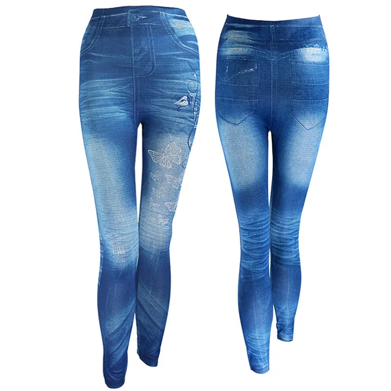 Fashion Classic Stretchy Slim Leggings Sexy imitation Jean Skinny Jeggings Skinny Pants Plus Size