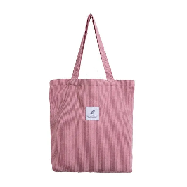 Foldable Corduroy Shopping Bag