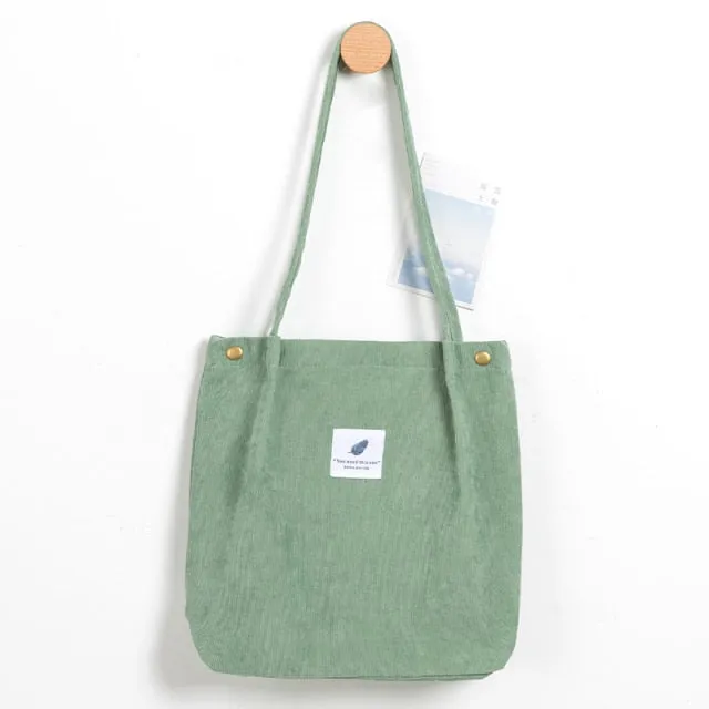 Foldable Corduroy Shopping Bag