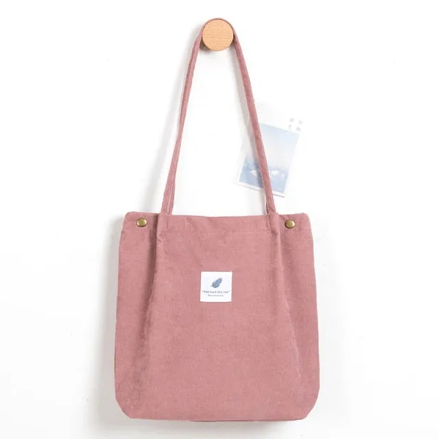 Foldable Corduroy Shopping Bag