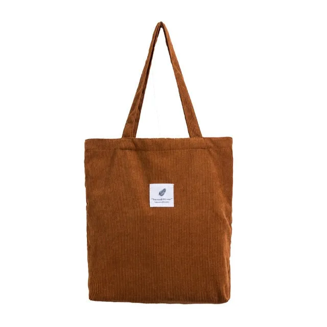 Foldable Corduroy Shopping Bag