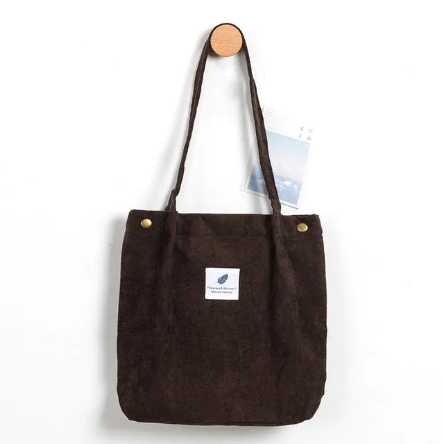 Foldable Corduroy Shopping Bag