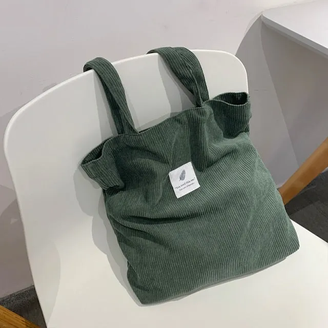 Foldable Corduroy Shopping Bag