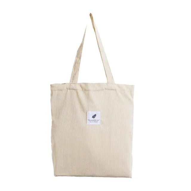 Foldable Corduroy Shopping Bag