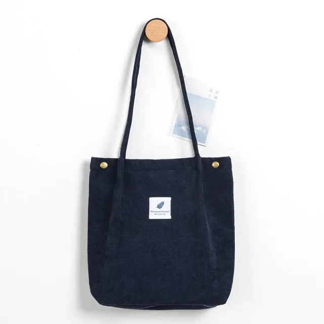 Foldable Corduroy Shopping Bag