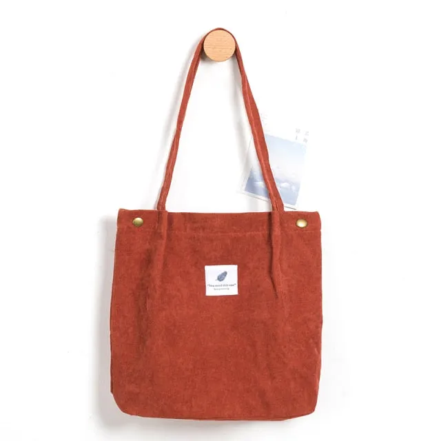 Foldable Corduroy Shopping Bag