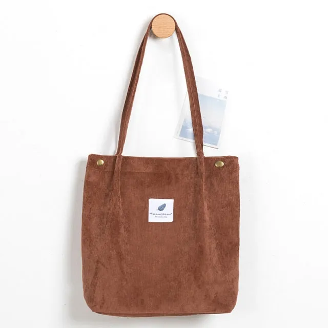 Foldable Corduroy Shopping Bag