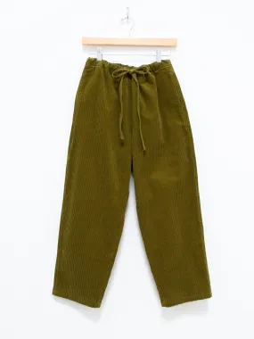 Garment Dyed Stretch Corduroy Drawstring Pants - Pistachio