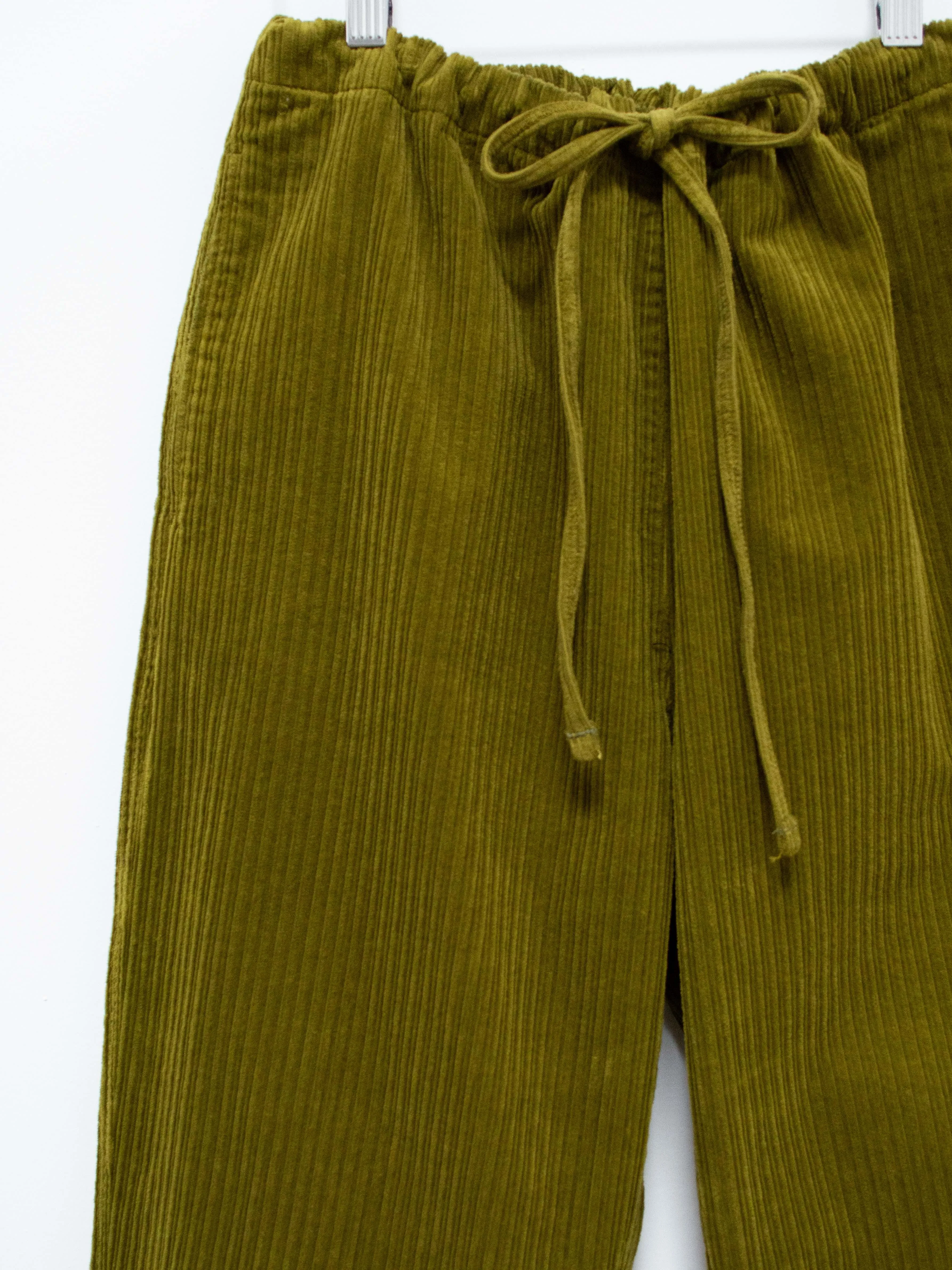 Garment Dyed Stretch Corduroy Drawstring Pants - Pistachio