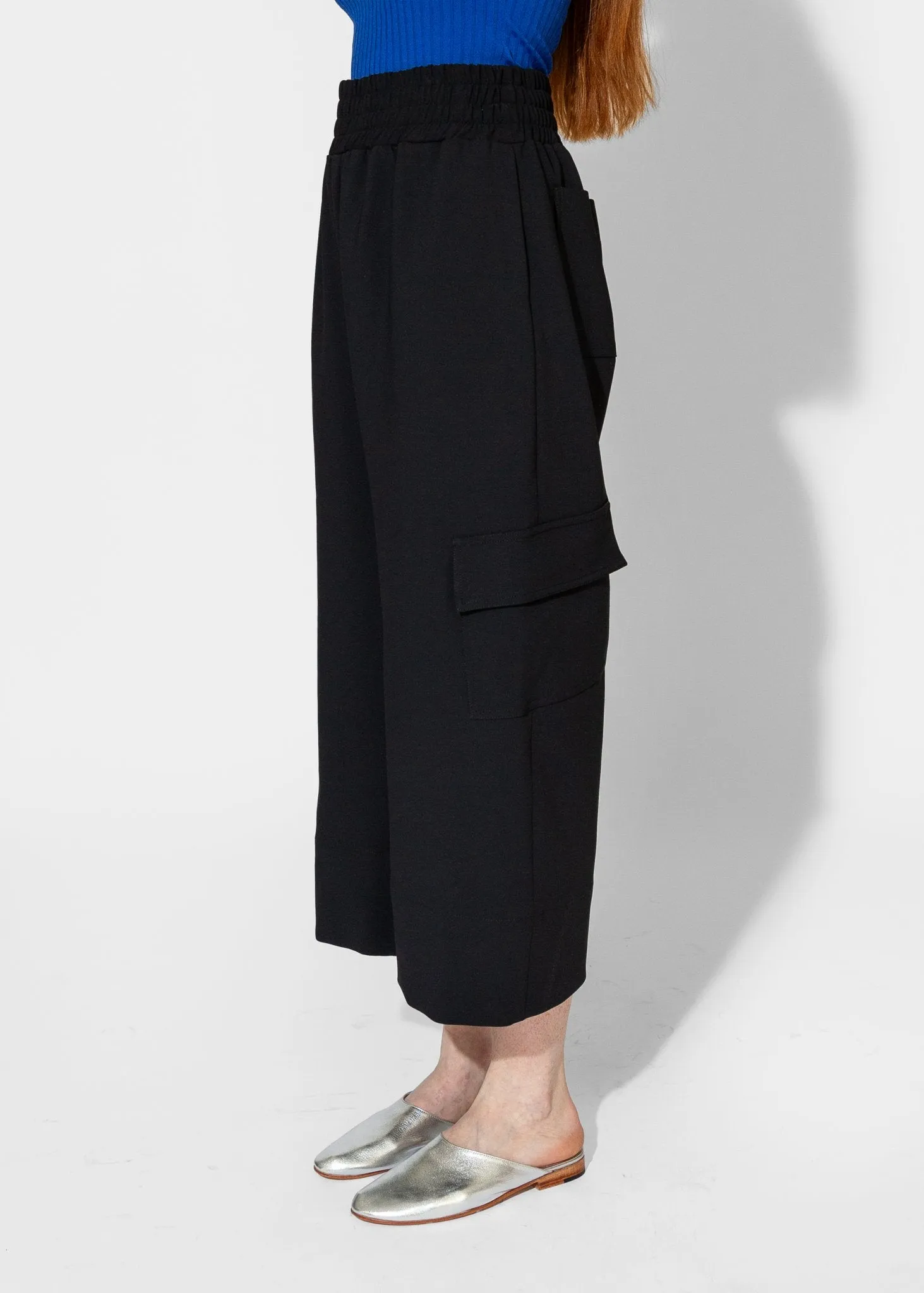 Gathered Culottes in Black