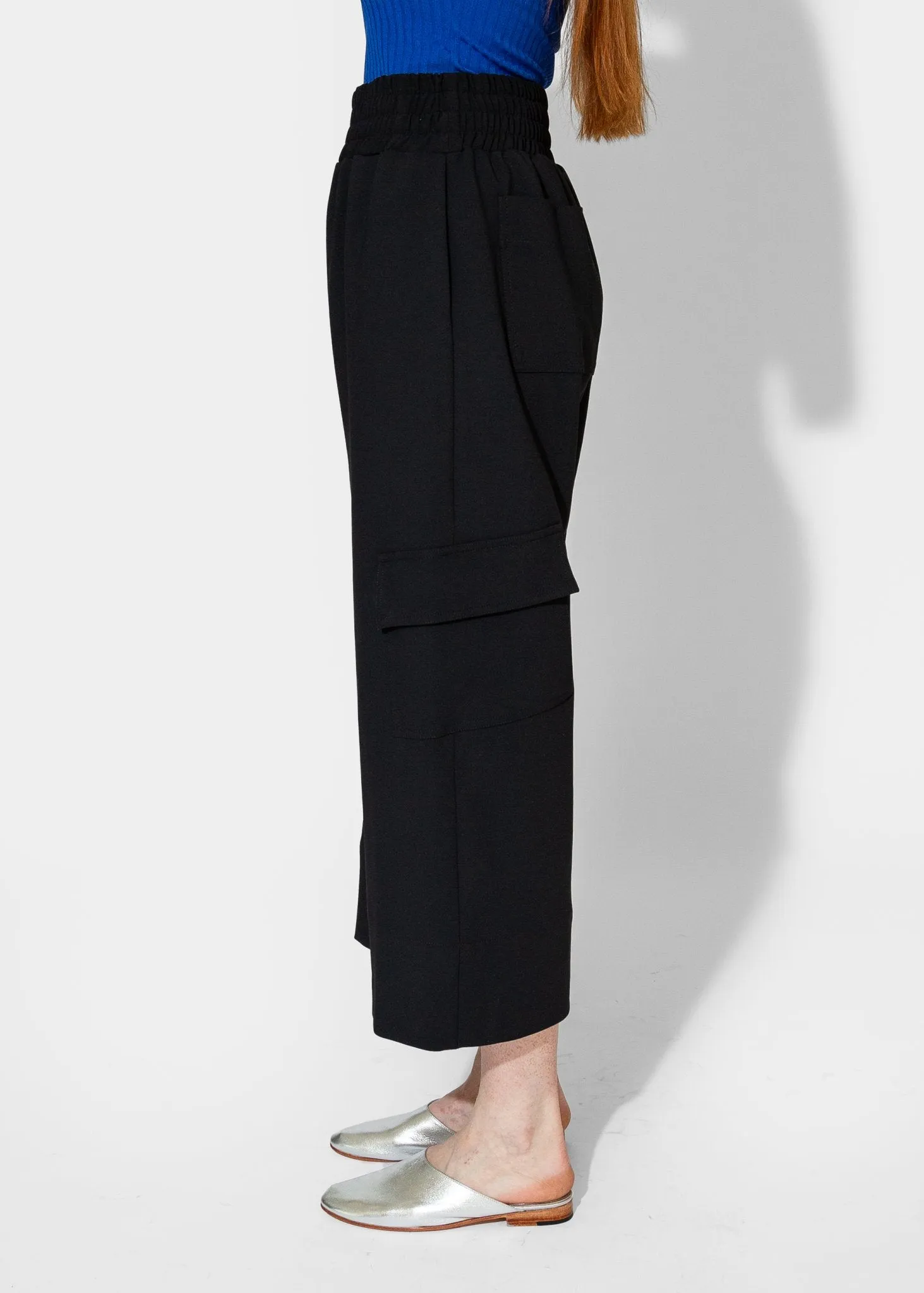 Gathered Culottes in Black