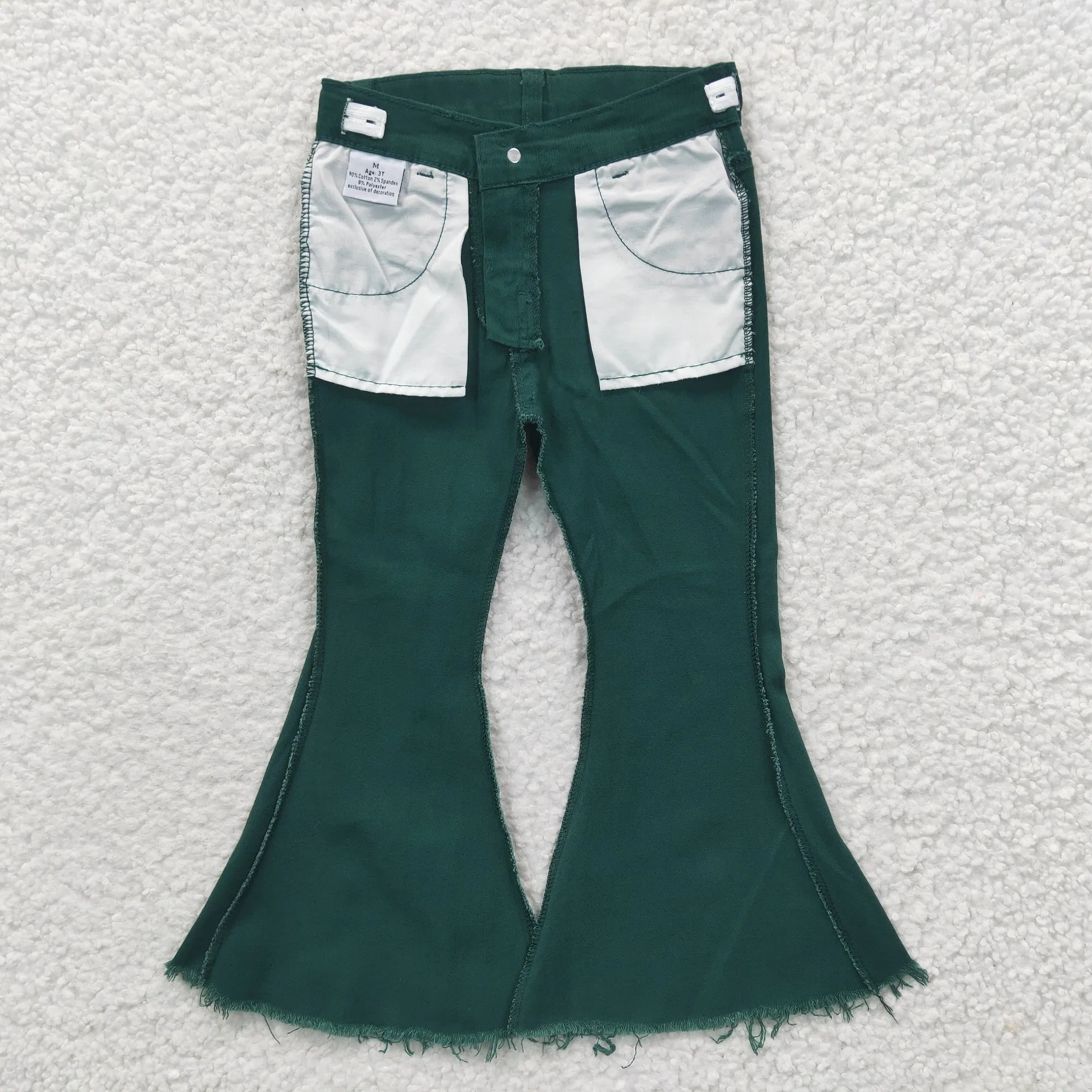 girls dark green jeans P0073