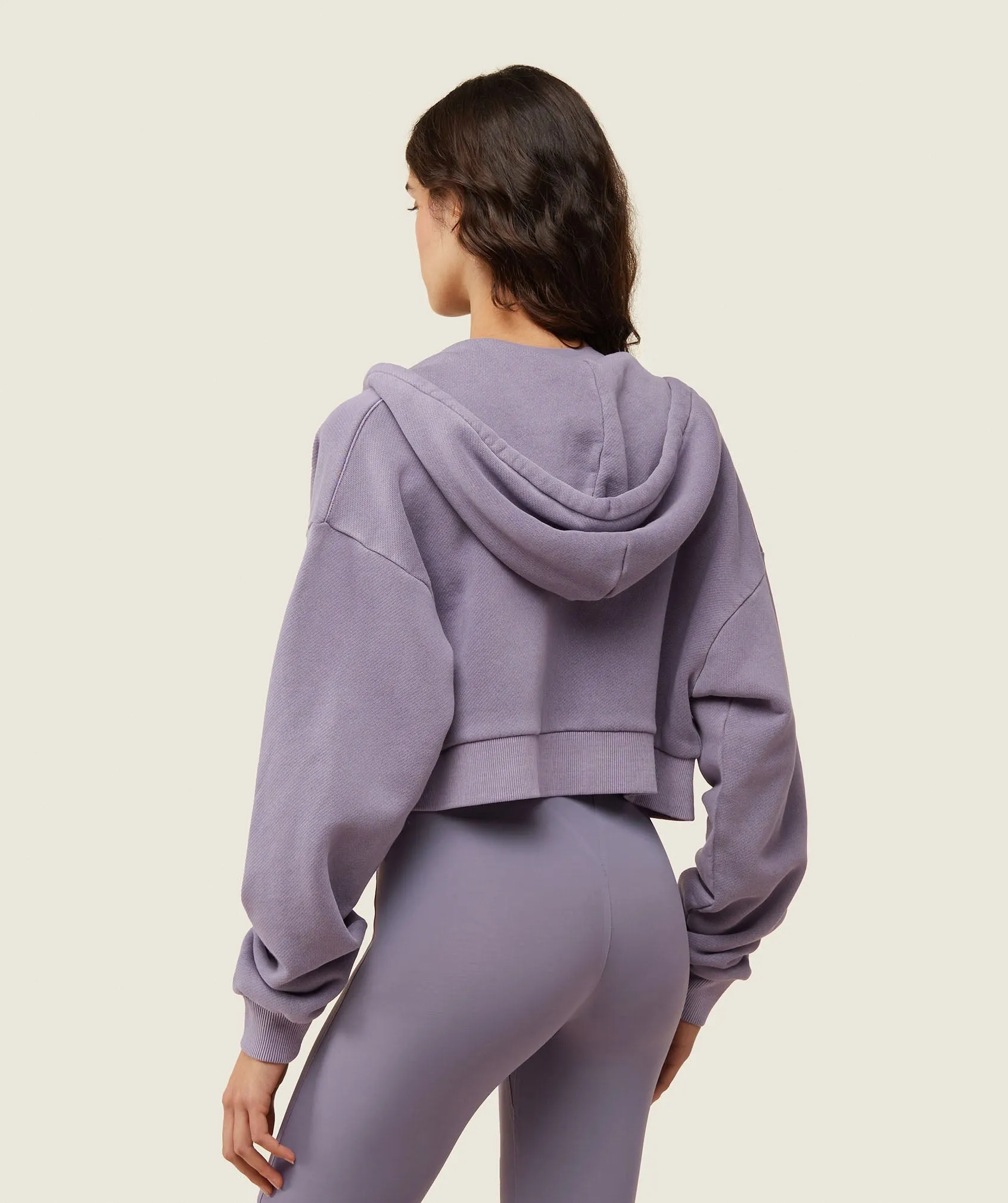 Gymshark everywear Cropped Zip Hoodie - Fog Purple