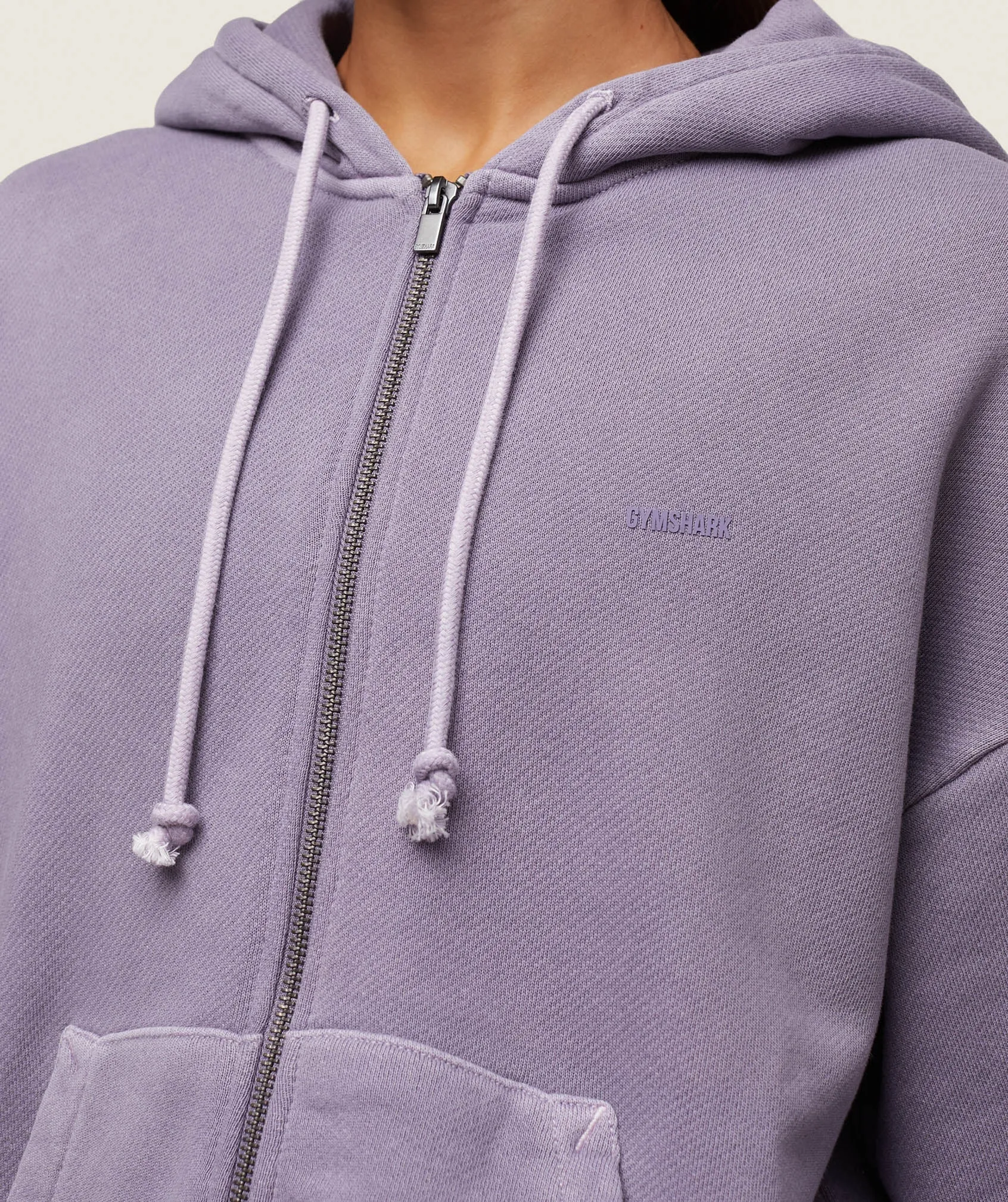 Gymshark everywear Relaxed Zip Hoodie - Fog Purple