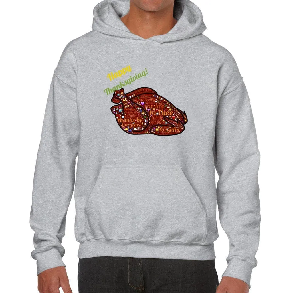 Happy Thanksgiving Word Cloud Unisex Heavy Blend Hooded Sweatshirt