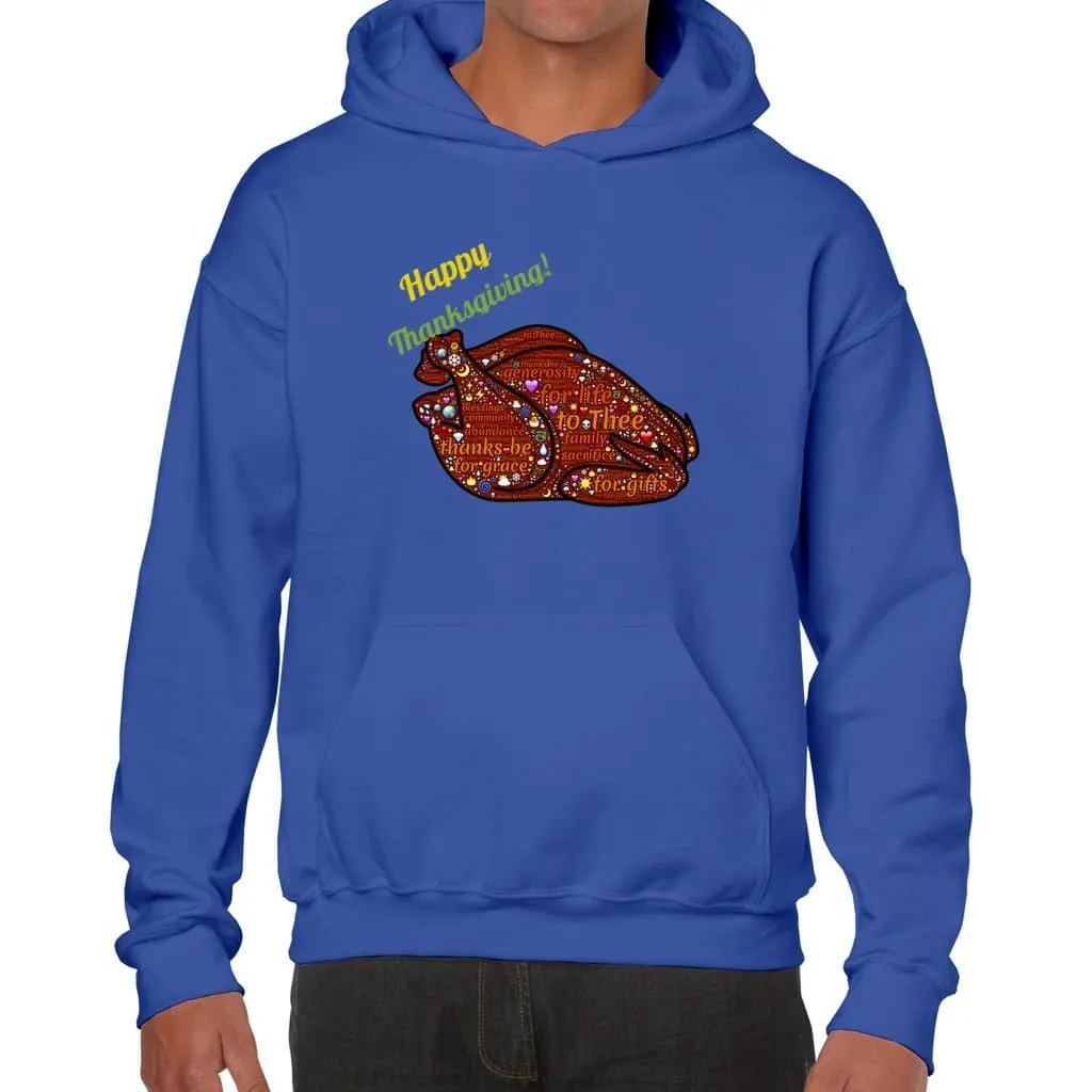 Happy Thanksgiving Word Cloud Unisex Heavy Blend Hooded Sweatshirt