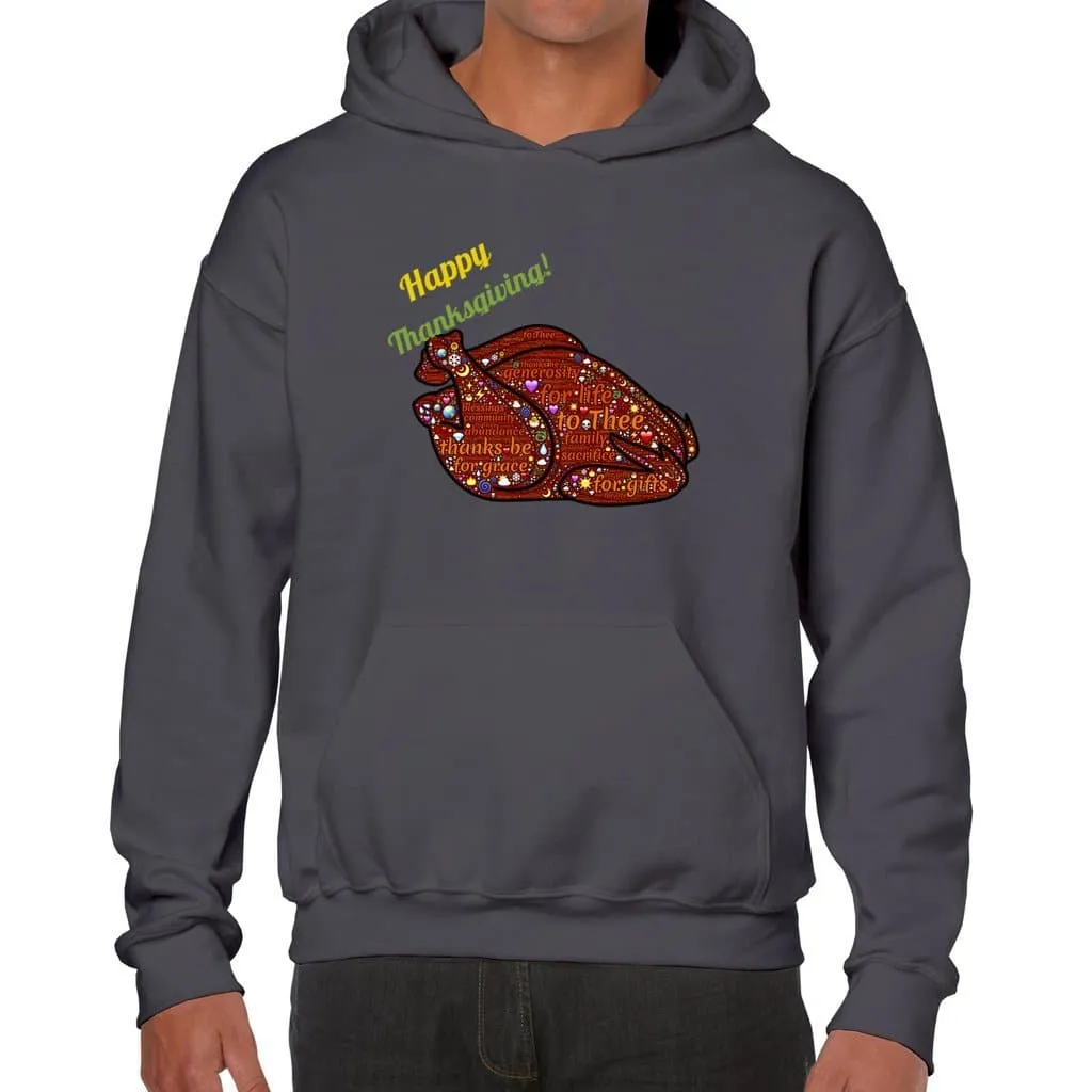 Happy Thanksgiving Word Cloud Unisex Heavy Blend Hooded Sweatshirt