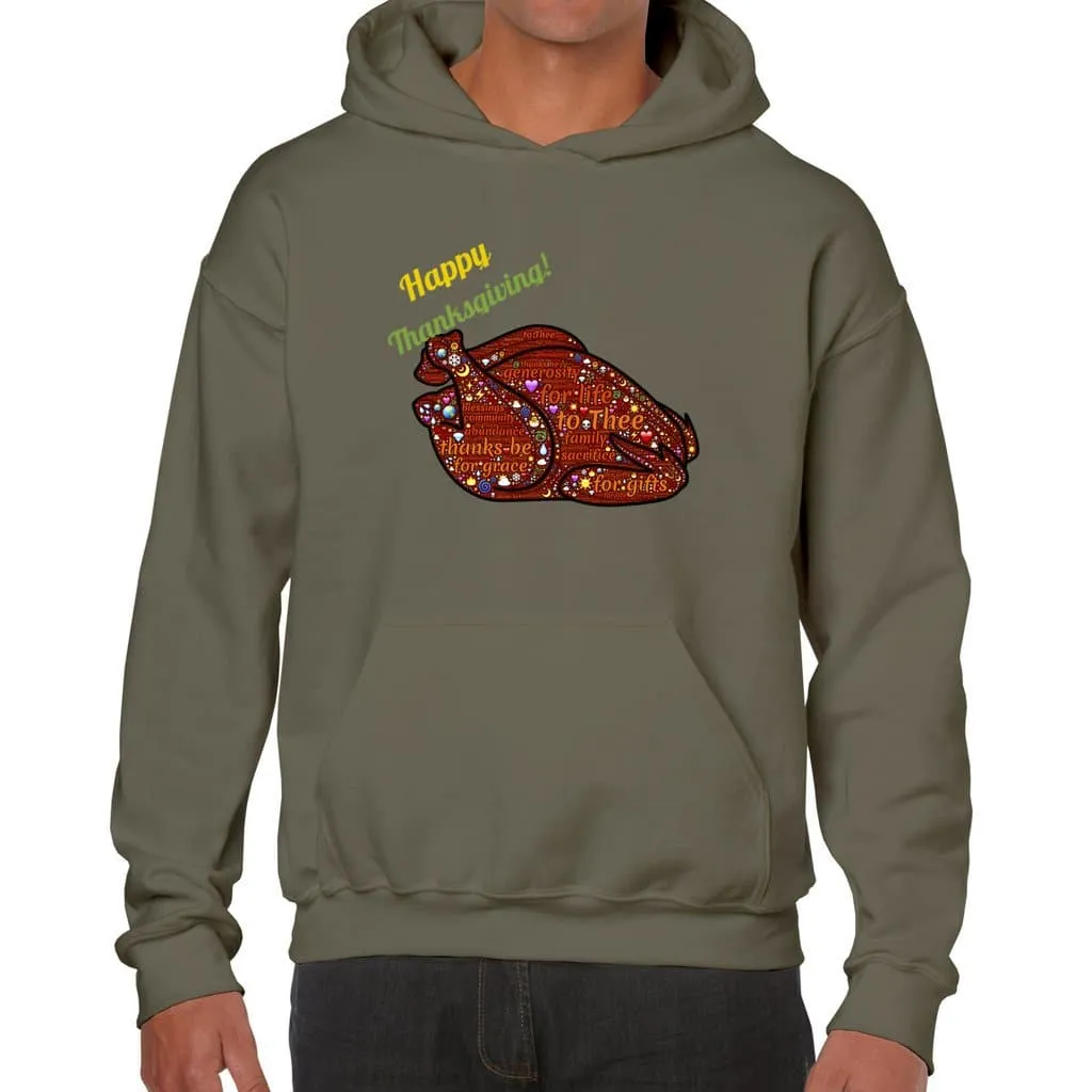 Happy Thanksgiving Word Cloud Unisex Heavy Blend Hooded Sweatshirt