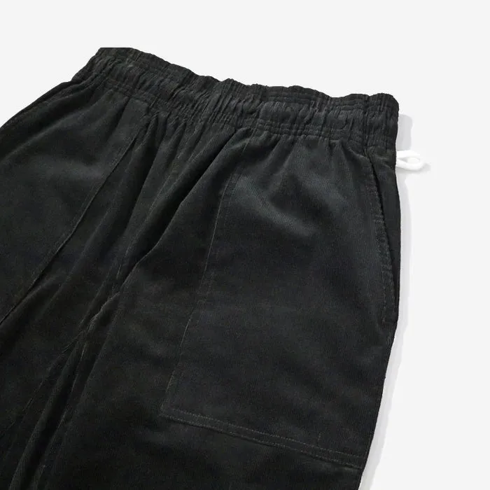 Harvest Pants Cropped - Black High Wale Corduroy