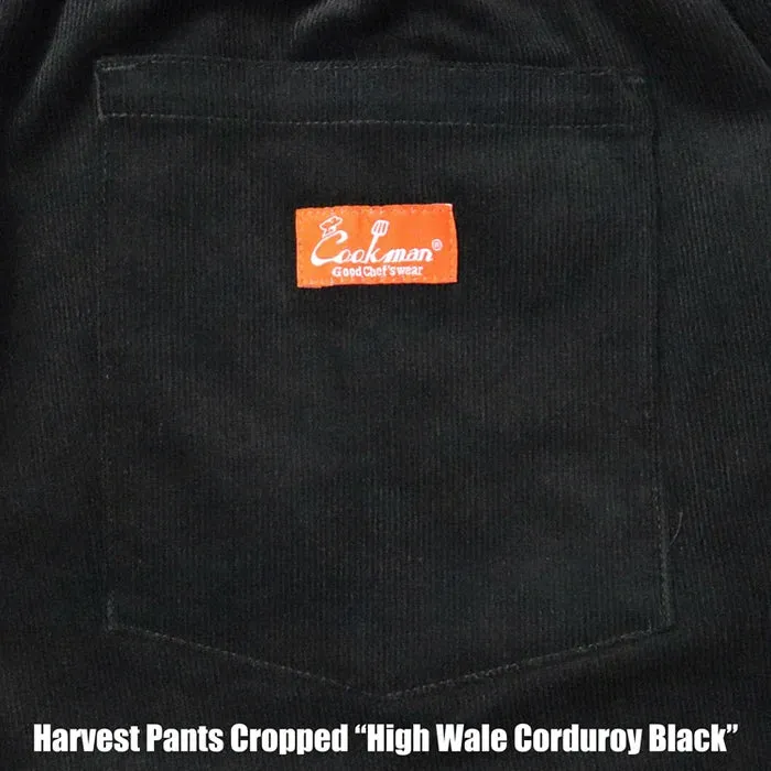 Harvest Pants Cropped - Black High Wale Corduroy