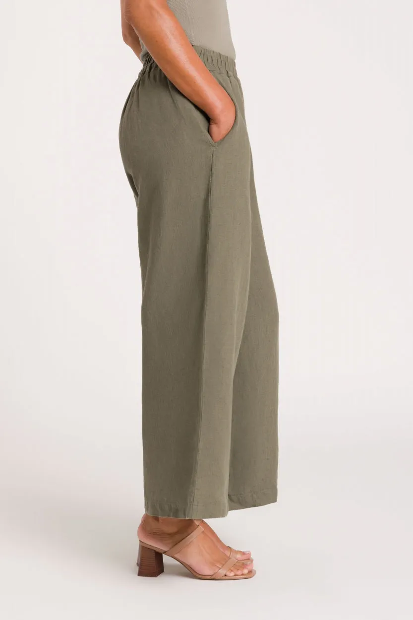 Hazel Flowy Pants Bungee Cord Brown