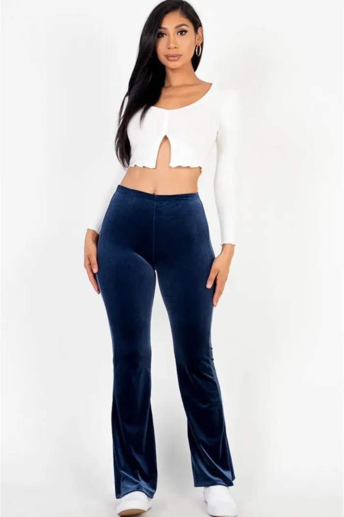 High Waist Velour Pants