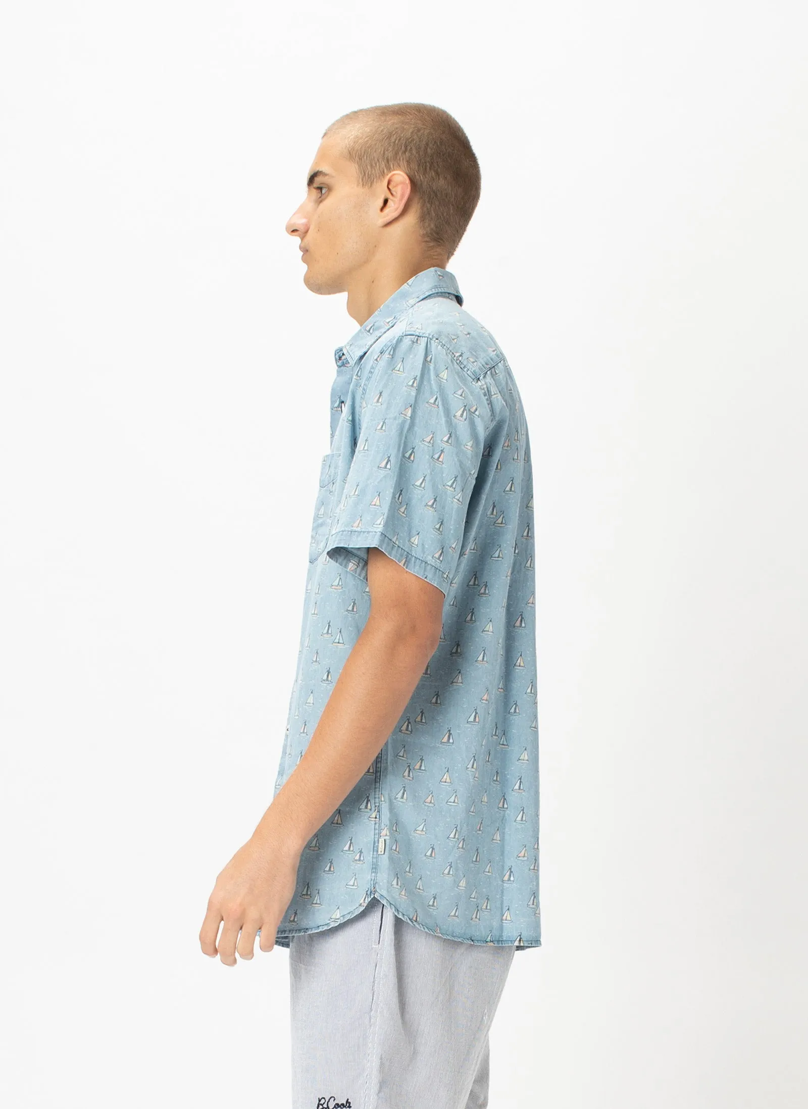 Holiday Short-Sleeve Shirt Indigo Yachts - Sale