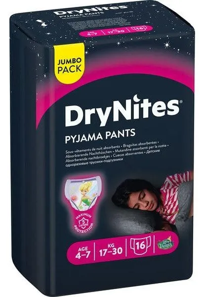 Huggies Drynites Pyjama Pants - Girls / 4-7 Years / 8-15 Years