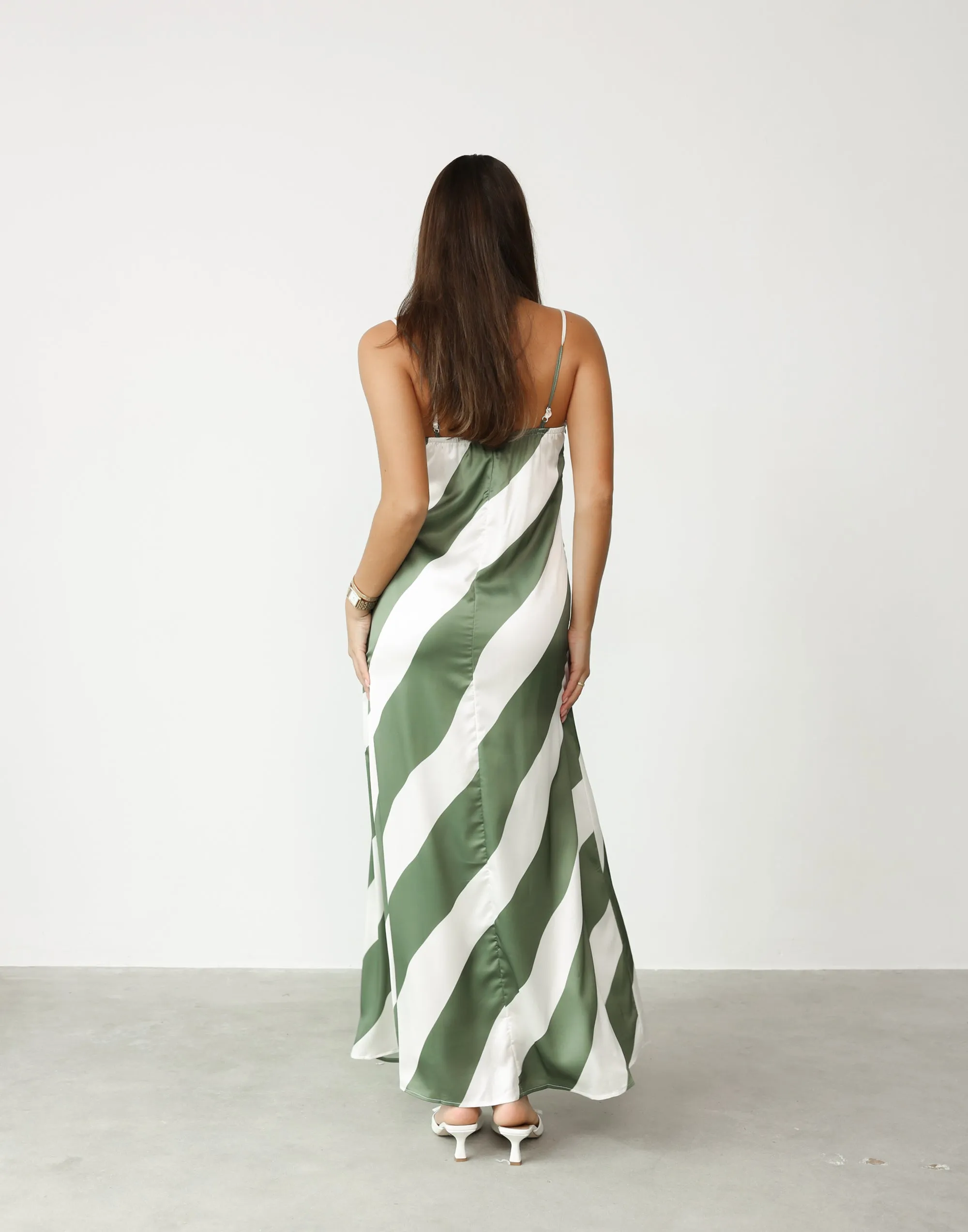 Kacey Maxi Dress (Khaki Stripe)