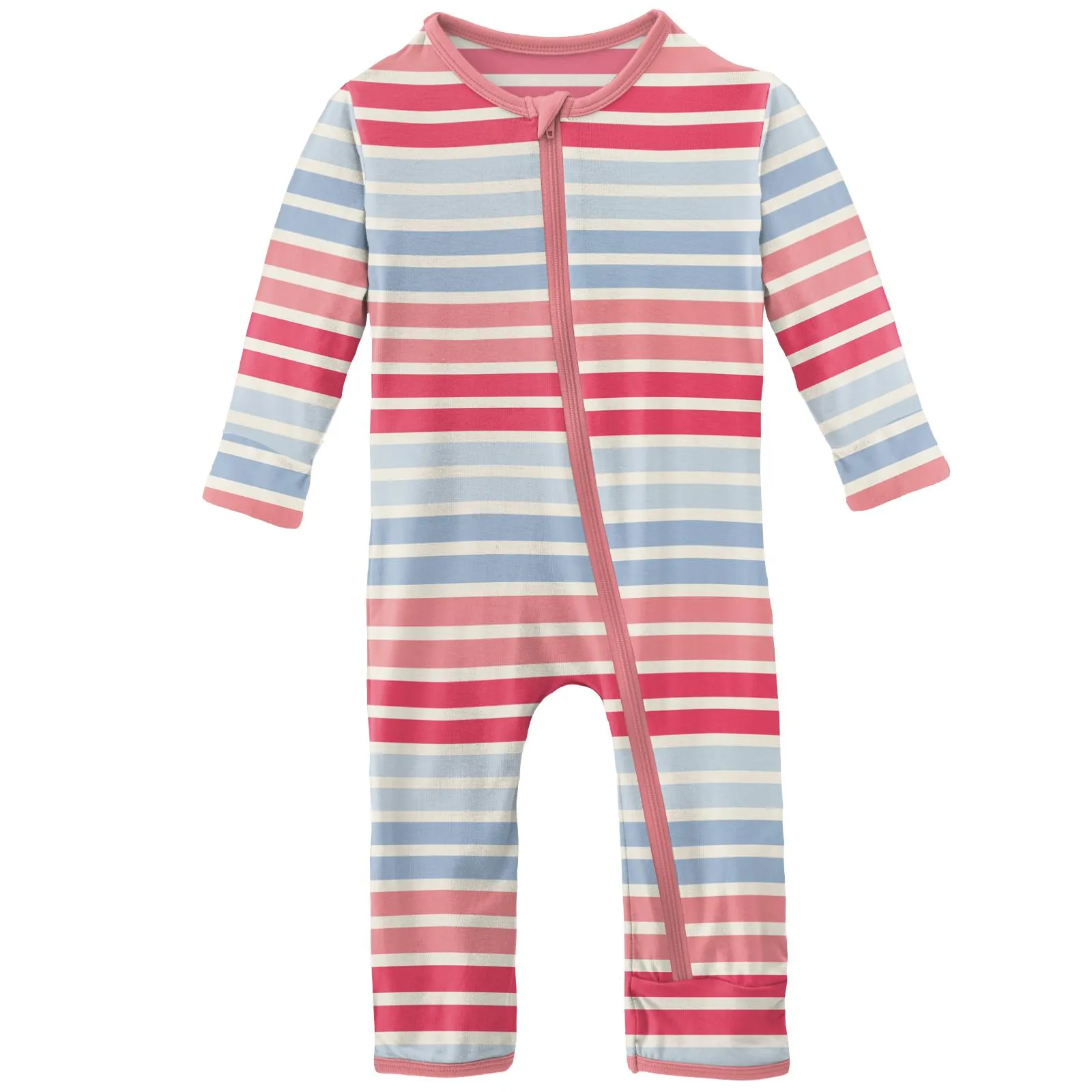 KicKee Pants Cotton Candy Stripe Coverall with Zipper