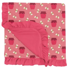 KicKee Pants Strawberry Bees and Jam Ruffle Stroller Blanket