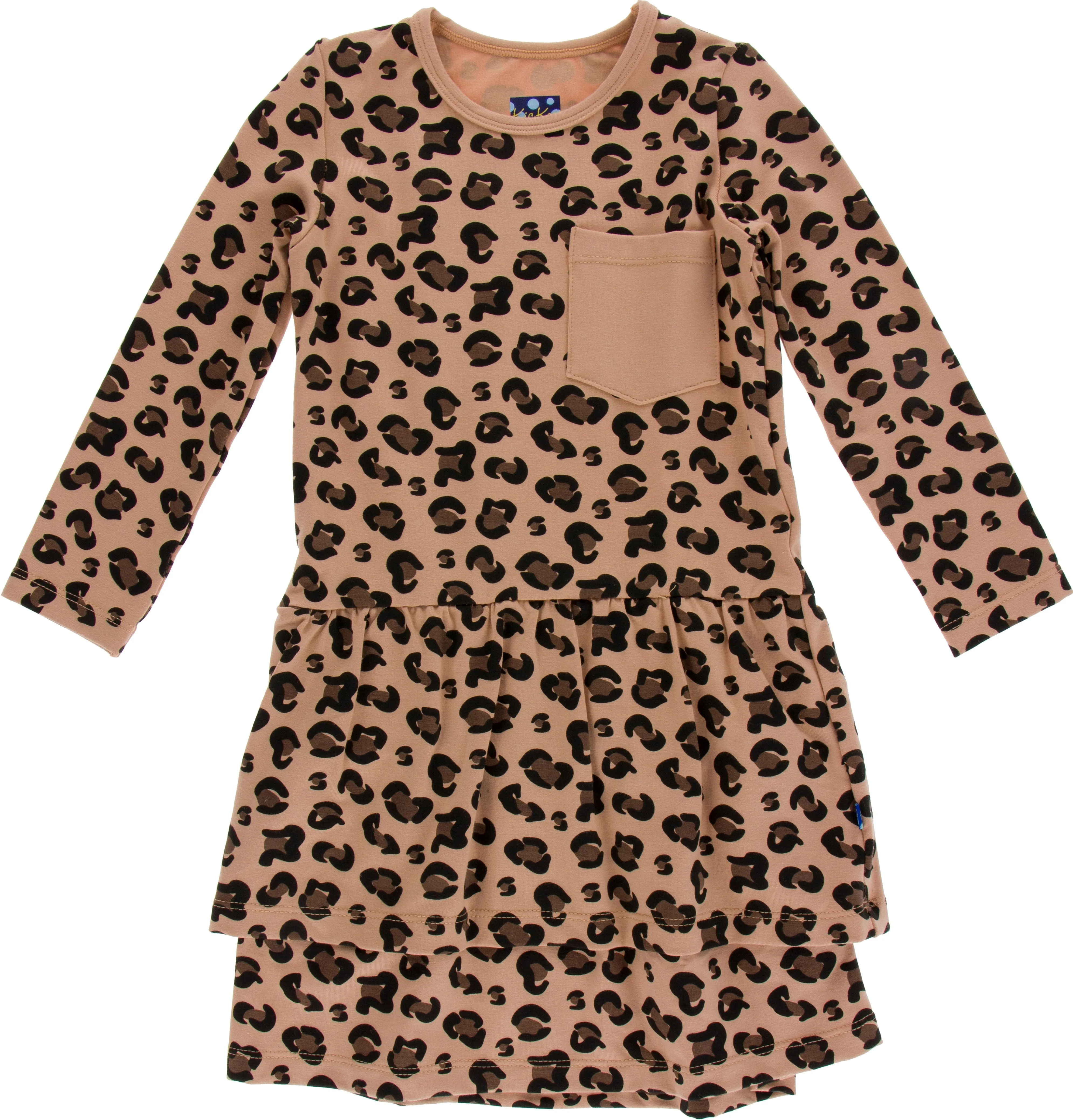 KicKee Pants Suede Cheetah Drop Waist Performance Jersey Dress