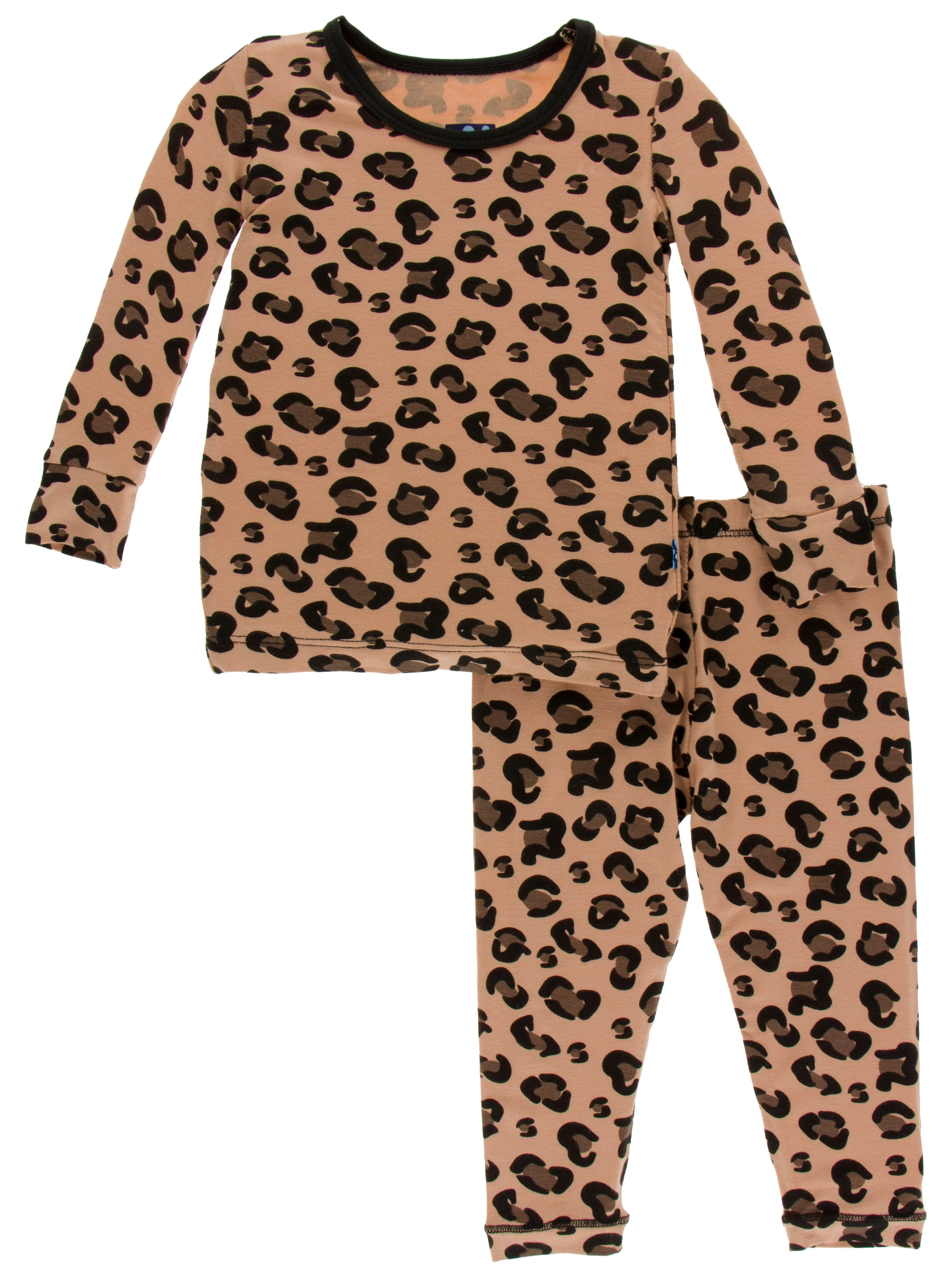 KicKee Pants Suede Cheetah Long Sleeve Pajama Set