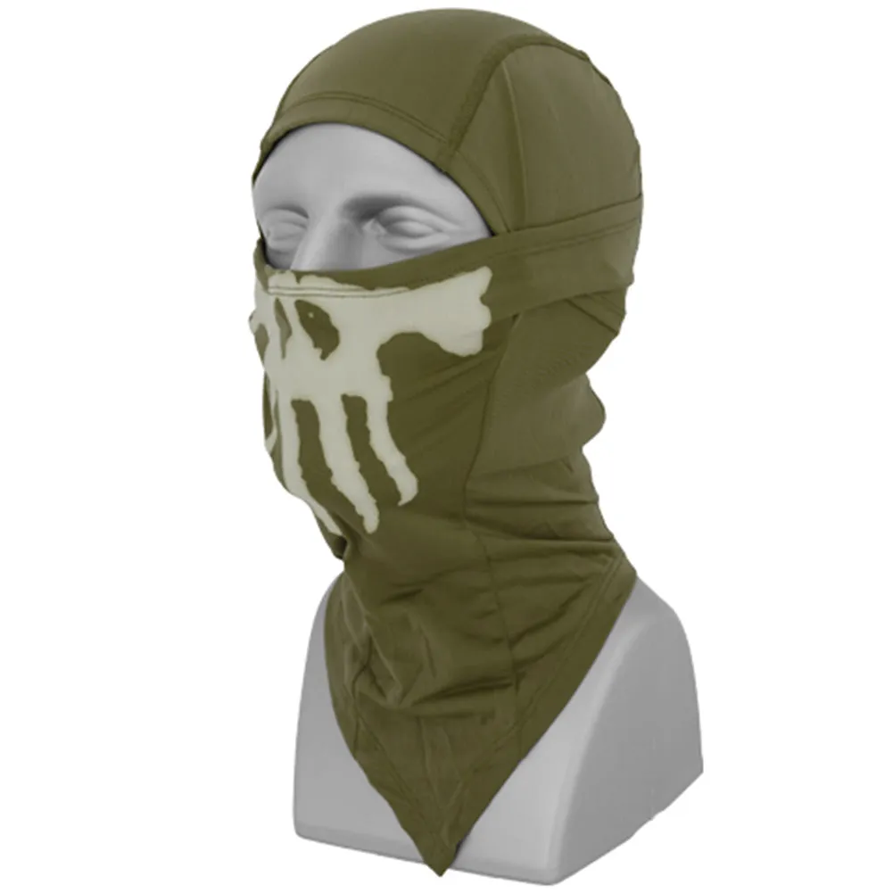 Lancer Tactical Glow in the Dark Airsoft Ghost Skull Mask Balaclava