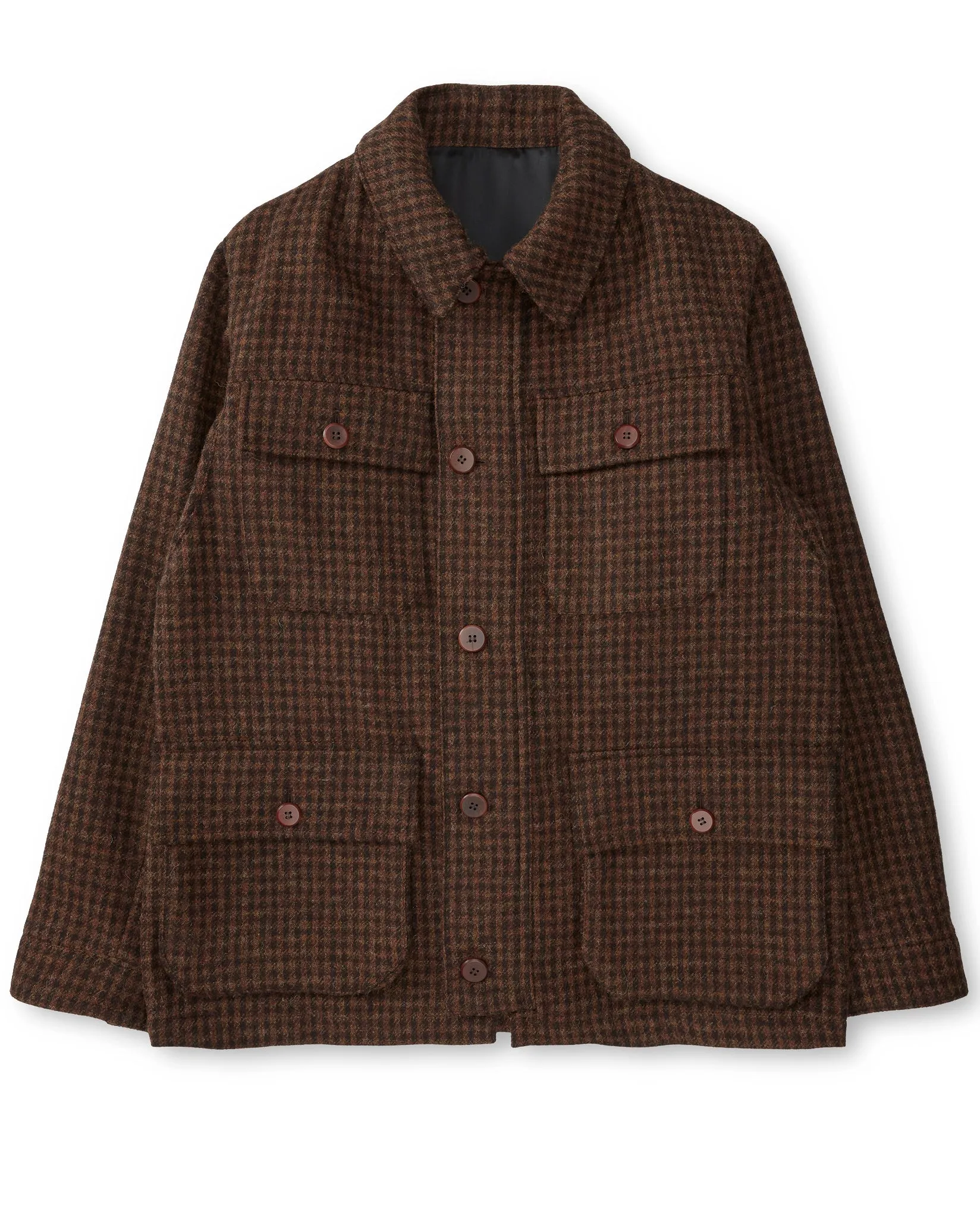 LAWRENCE FIELD JACKET IN BROWN WOOL CHECK