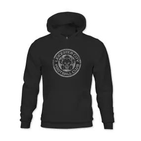 Leicester City FC Mono Badge Youth Fleece Pullover Hoodie - Black