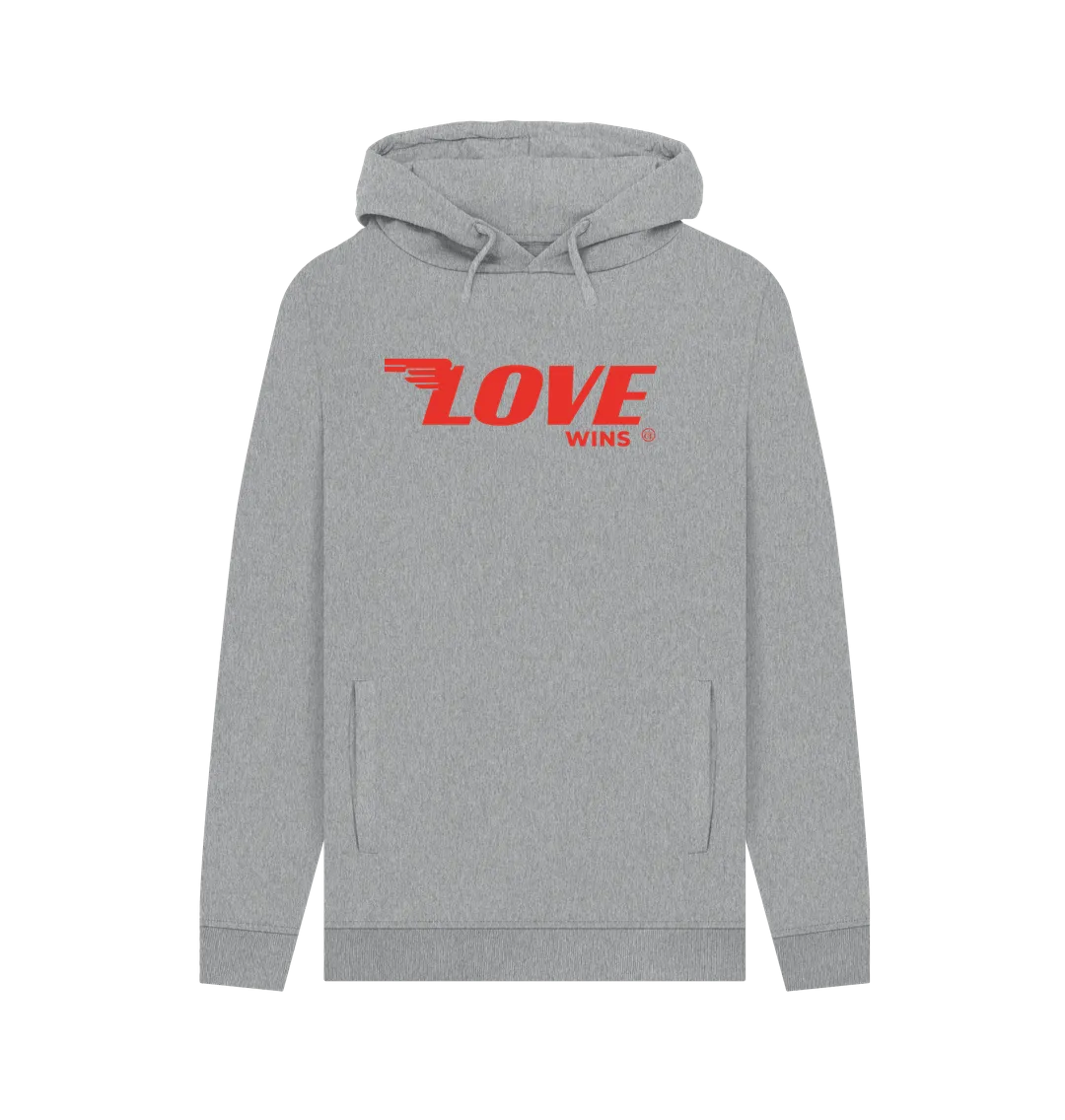 Love Wings 100% organic hoodie in grey, black and teal.  Free UK postage