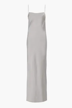 LOW BACK SLIP DRESS - SILVER