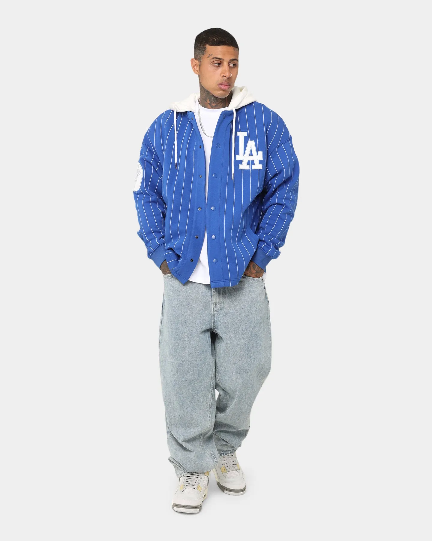 Majestic Athletic Los Angeles Dodgers Fleece Replica Hooded Jacket Galactic Cobalt