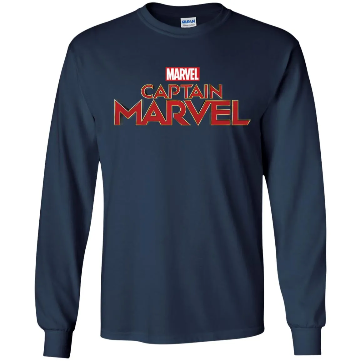 Marvel Captain Marvel Movie Logo Red Men Long Sleeve Shirt