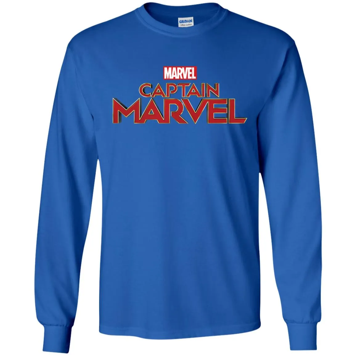 Marvel Captain Marvel Movie Logo Red Men Long Sleeve Shirt