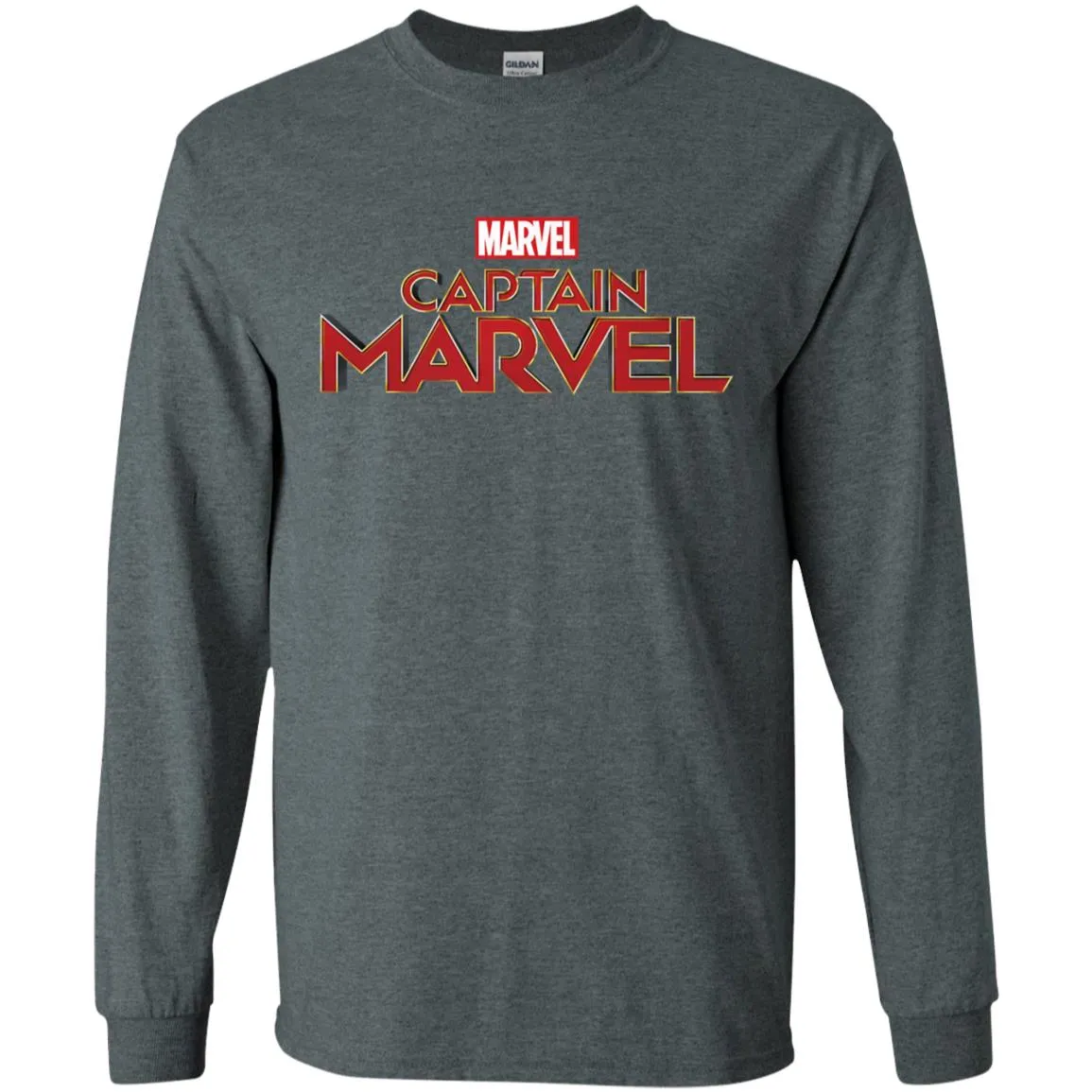 Marvel Captain Marvel Movie Logo Red Men Long Sleeve Shirt