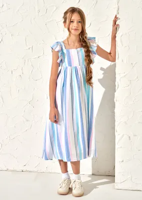 Maxine Blue Stripe Maxi Dress