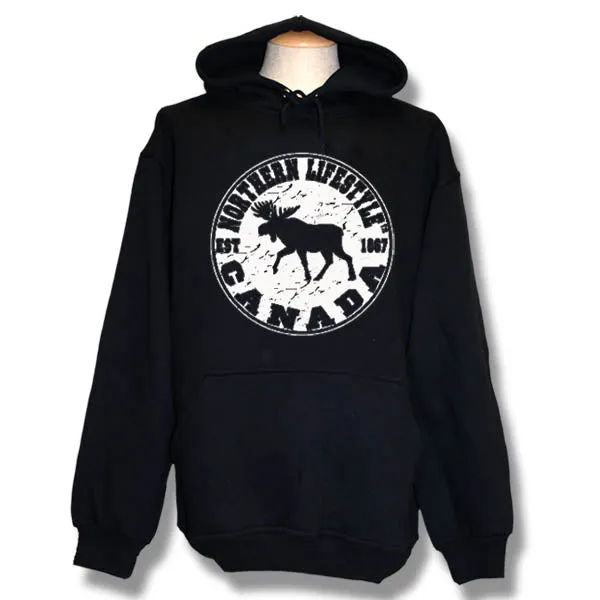 Men and Women's Fleece hoodie Sweatshirt With Moose Lifestyle design.