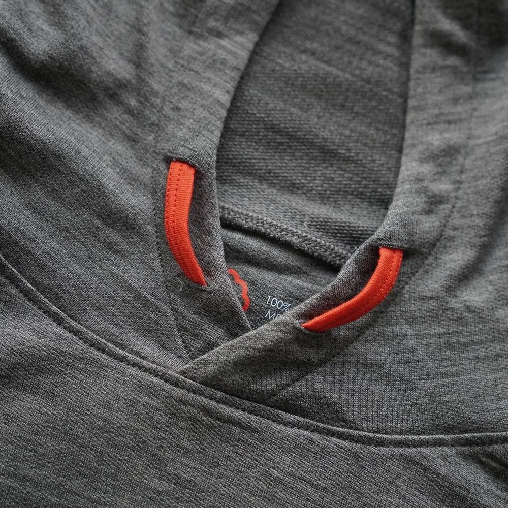 Mens Merino 260 Lounge Hoodie (Charcoal/Orange)