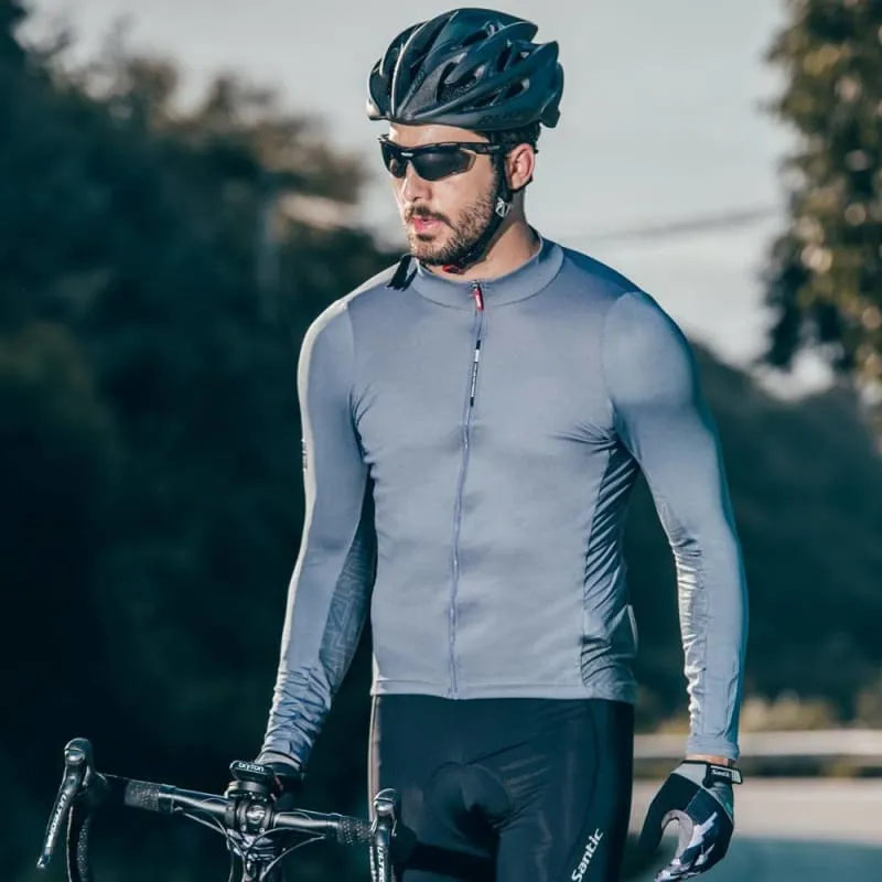 Men's Solid Color Long Sleeve Cycling Jersey