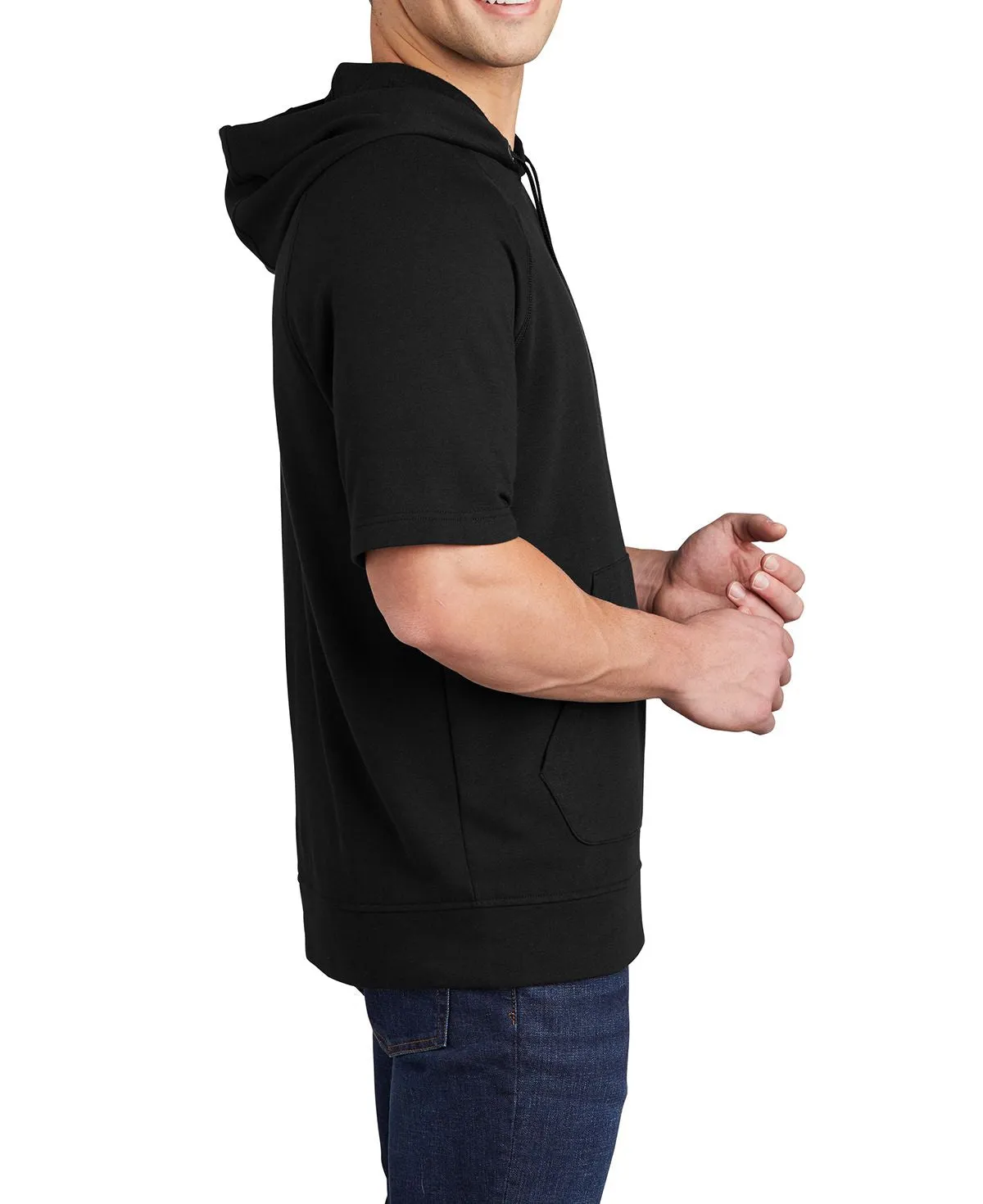 Men's Tri-Blend Short Raglan Sleeve Hoodie Pullover