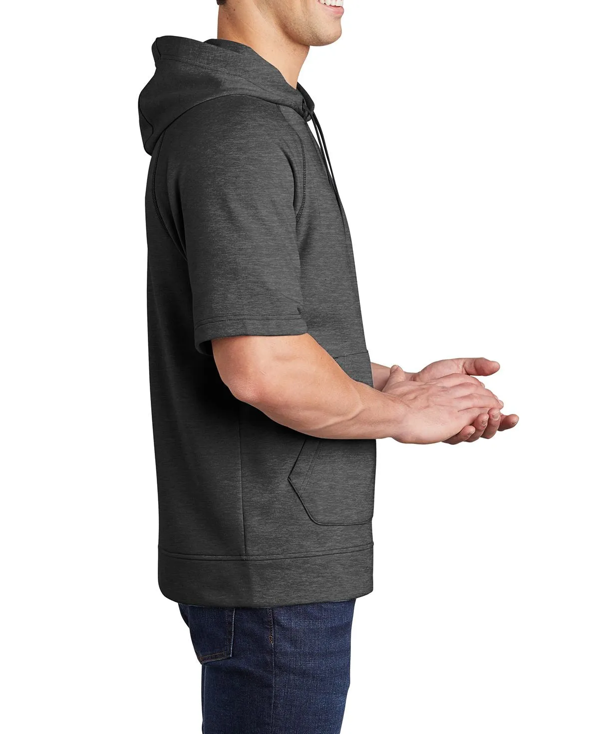 Men's Tri-Blend Short Raglan Sleeve Hoodie Pullover