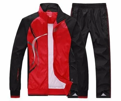 Men's Wave Print Windbreaker and Pants Set